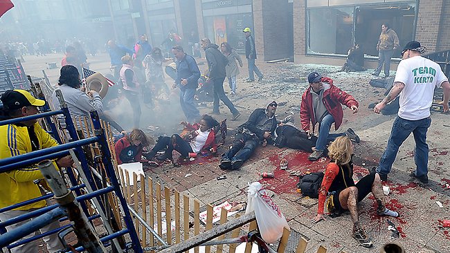 DAY OF TERROR: Cowardly fanatics unleashed death and mayhem at the Boston Marathon April 15, 2013.