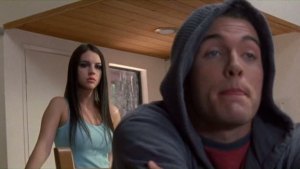 TRUST NO ONE: The Bitch (Adelaide Kane) creeps up on The Jock (Dominic DeVore). 